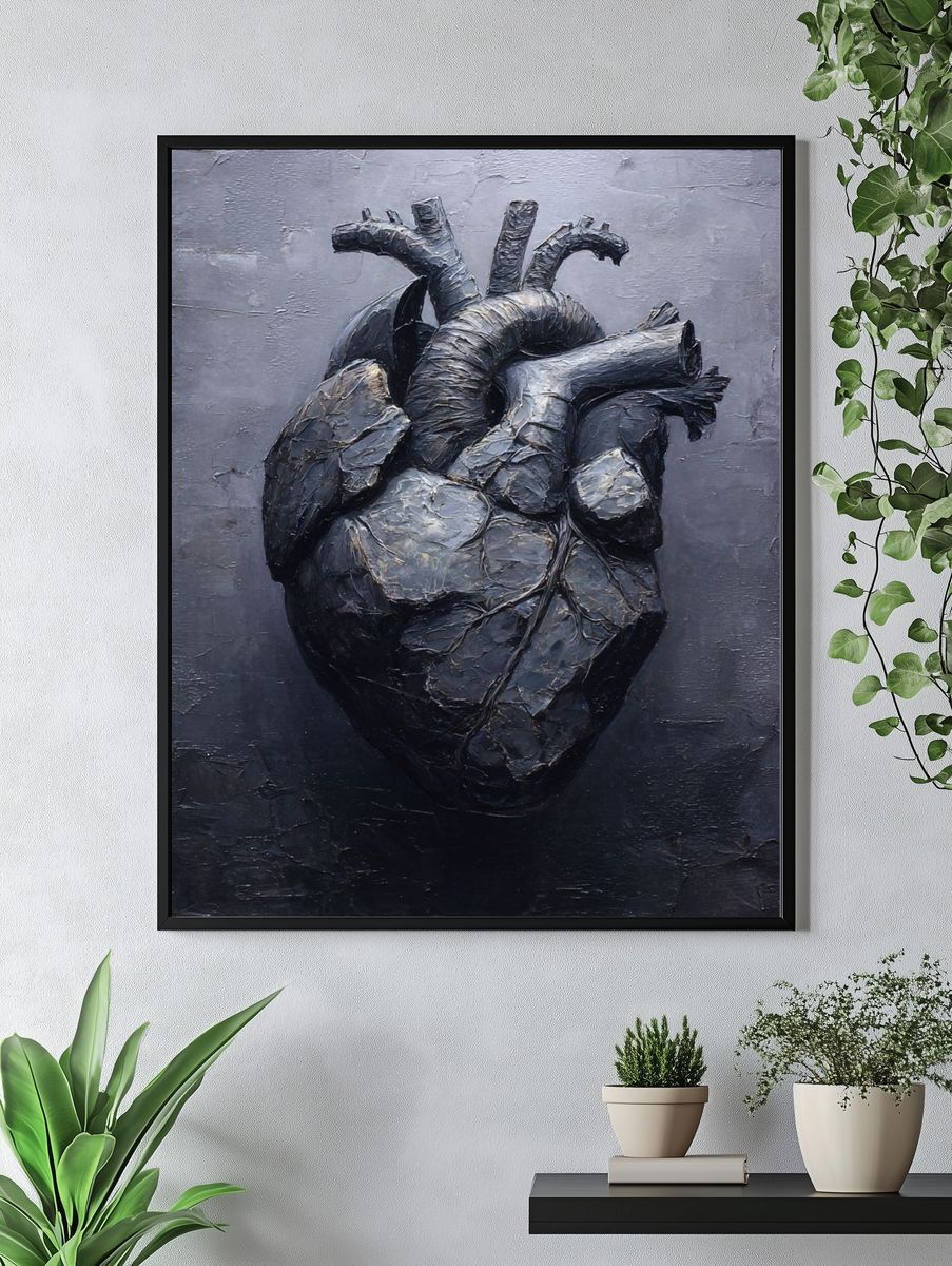 Anatomical Heart Dark Fine-Art Poster. — room view 4