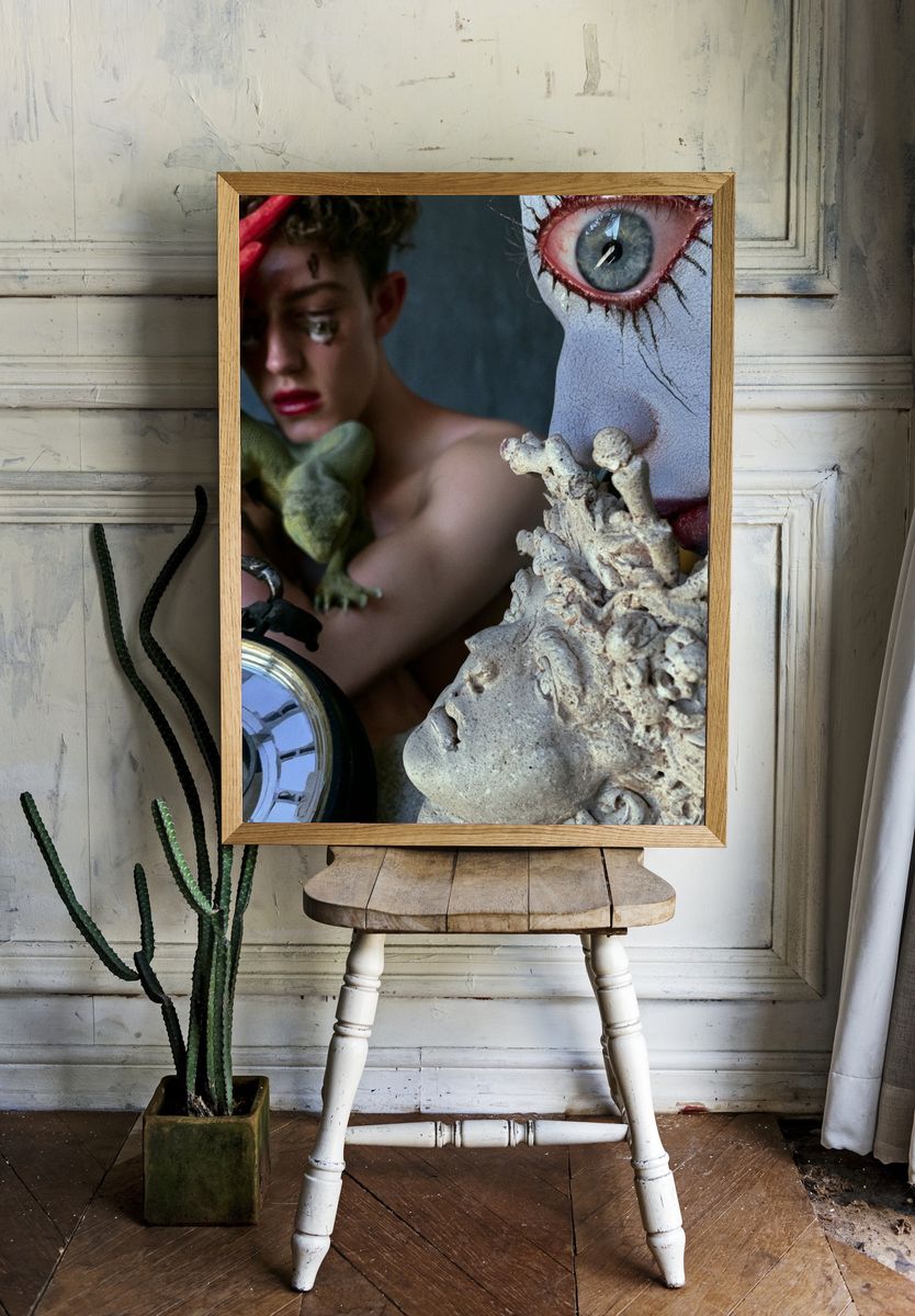 Surreal Portrait Collage Print. room preview