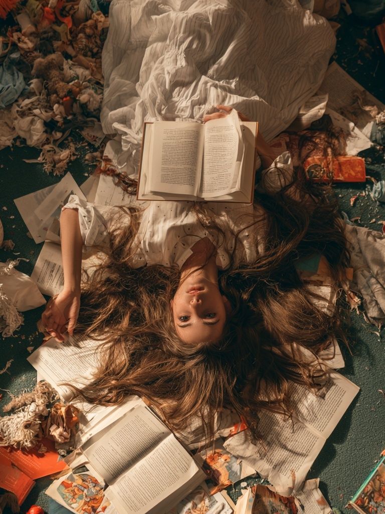 Dreamlike Reading Portrait Print. poster — fine-art art