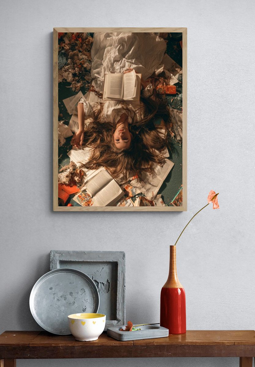 Dreamlike Reading Portrait Print. — room view 3