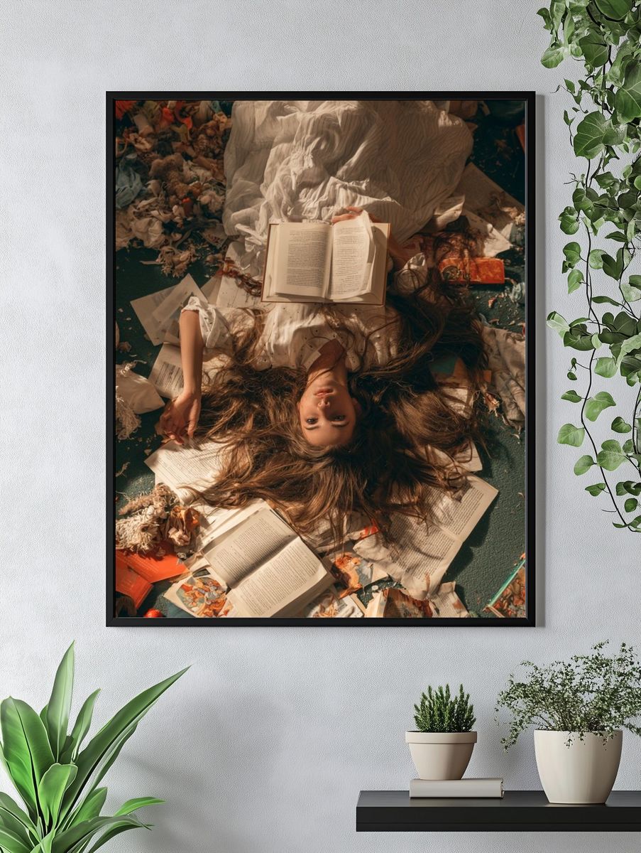 Dreamlike Reading Portrait Print. — room view 4