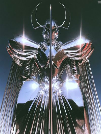 Chrome Futurist Figure Poster.