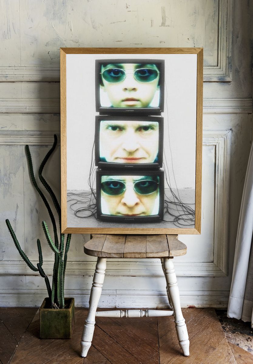 Stacked TV Faces Contemporary Print. room preview