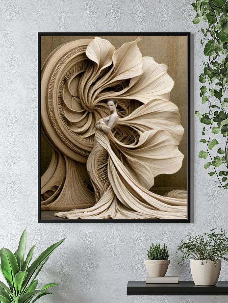 Surreal Beige Figure Fine-Art Poster. — room view 4