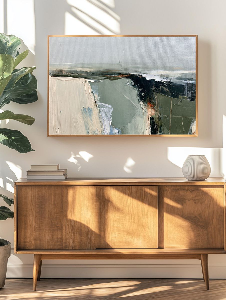 Coastal Cliff Abstract Print. — room view 3