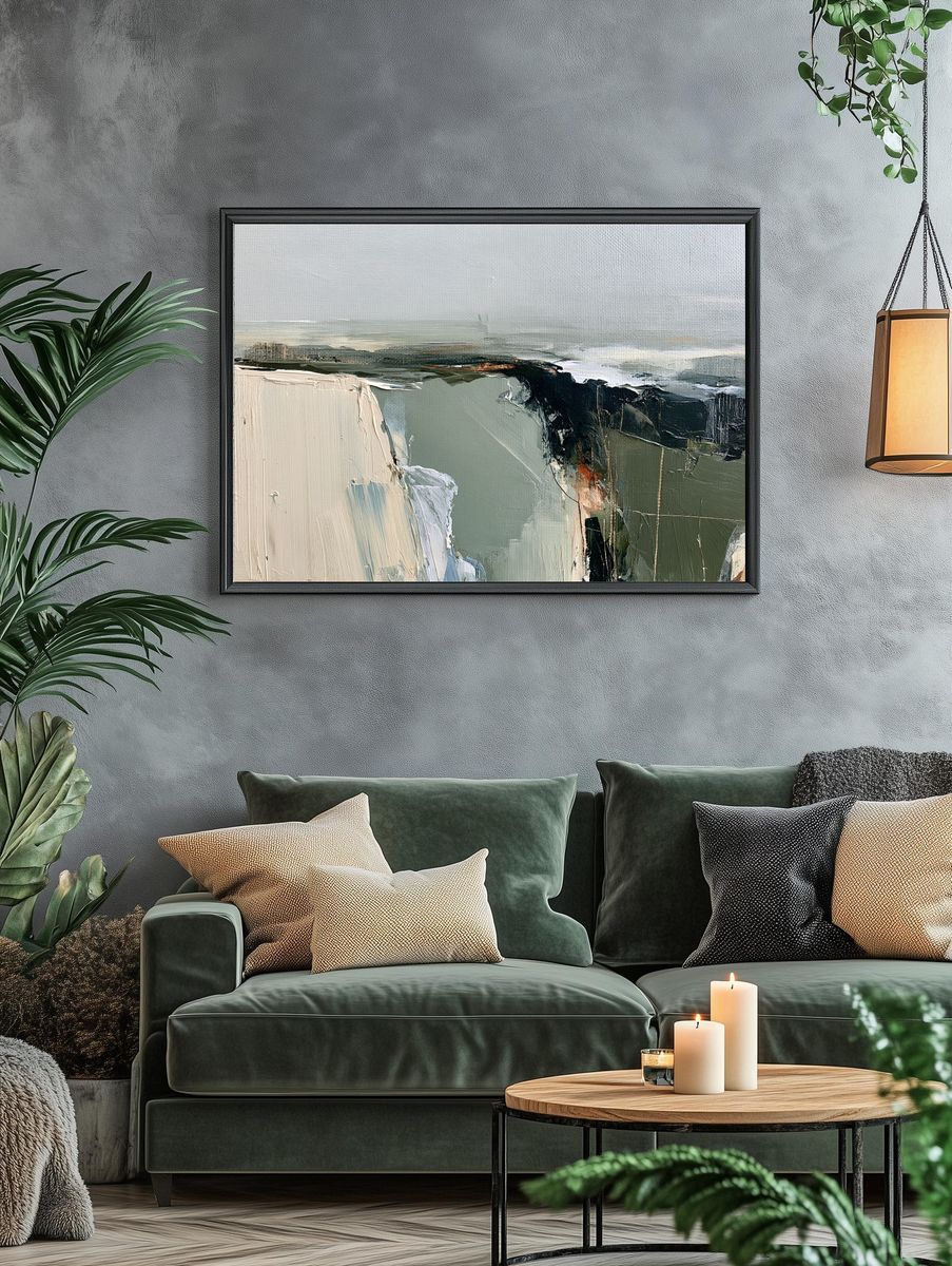 Coastal Cliff Abstract Print. — room view 4