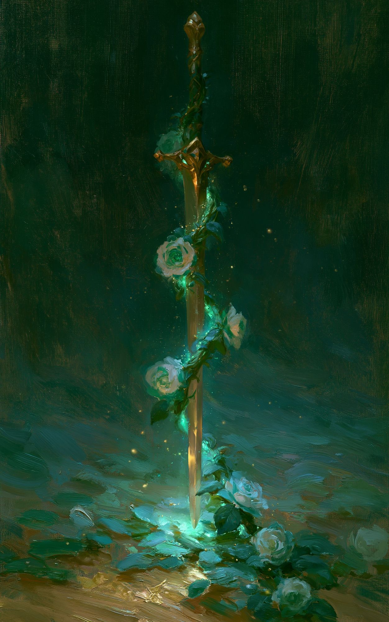 Enchanted Sword Floral Fine-Art Print. poster detail