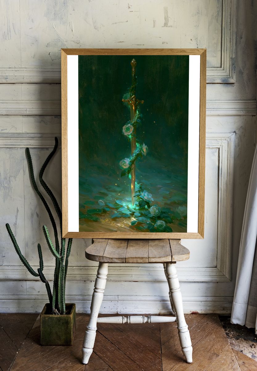 Enchanted Sword Floral Fine-Art Print. — room view 1