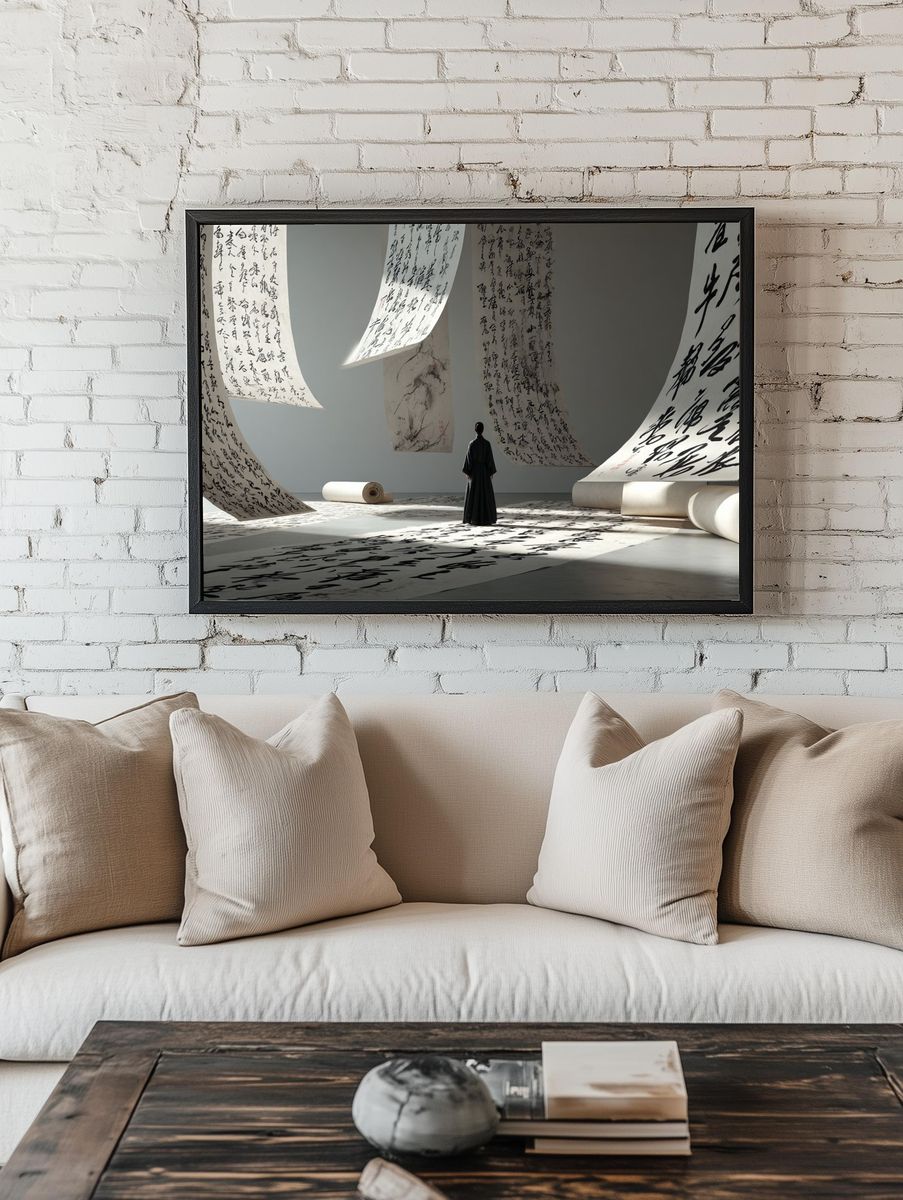 Floating Calligraphy — Fine-Art Print. room preview