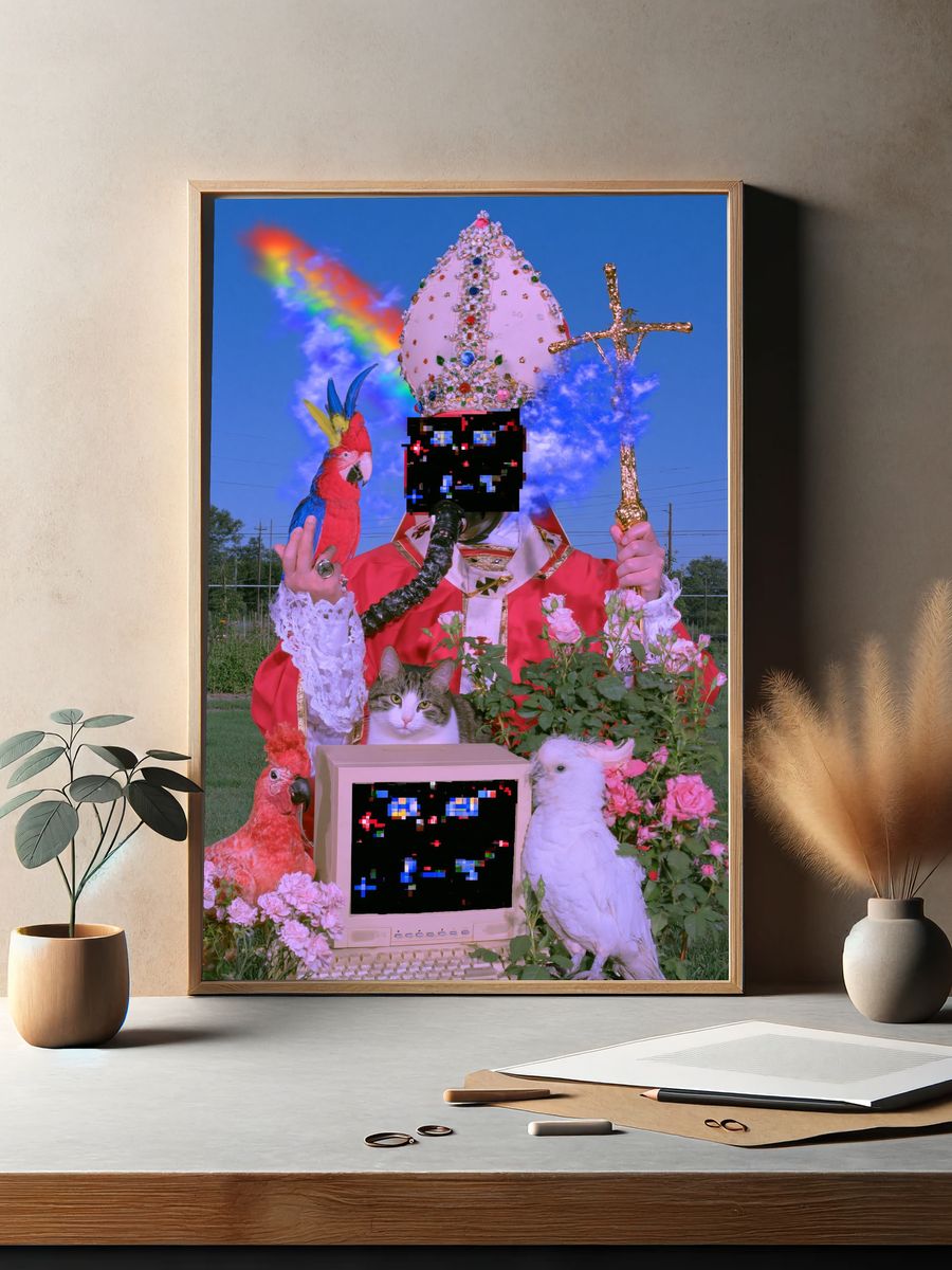 Surreal Papal Garden Poster. — room view 2