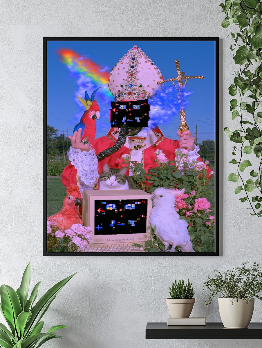 Surreal Papal Garden Poster. — room view 4