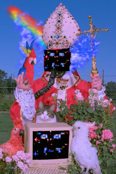 Surreal Papal Garden Poster. poster