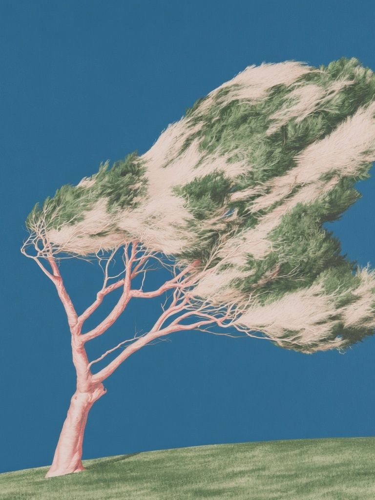 Windblown Tree Surrealism Print. poster detail