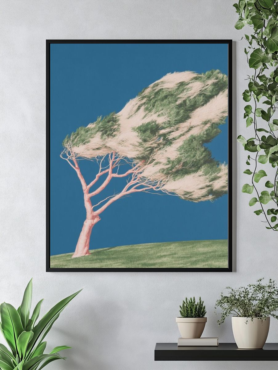 Windblown Tree Surrealism Print. — room view 4