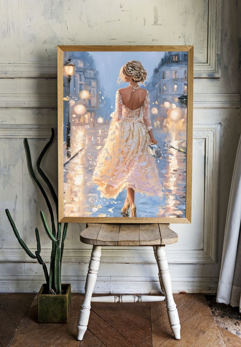Elegant Evening Stroll Fine-Art Print. — room view 1