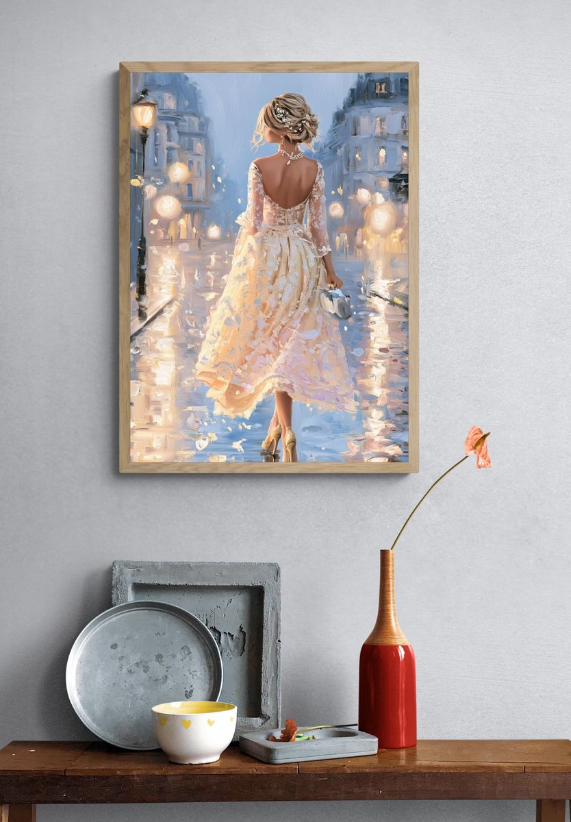 Elegant Evening Stroll Fine-Art Print. — room view 3
