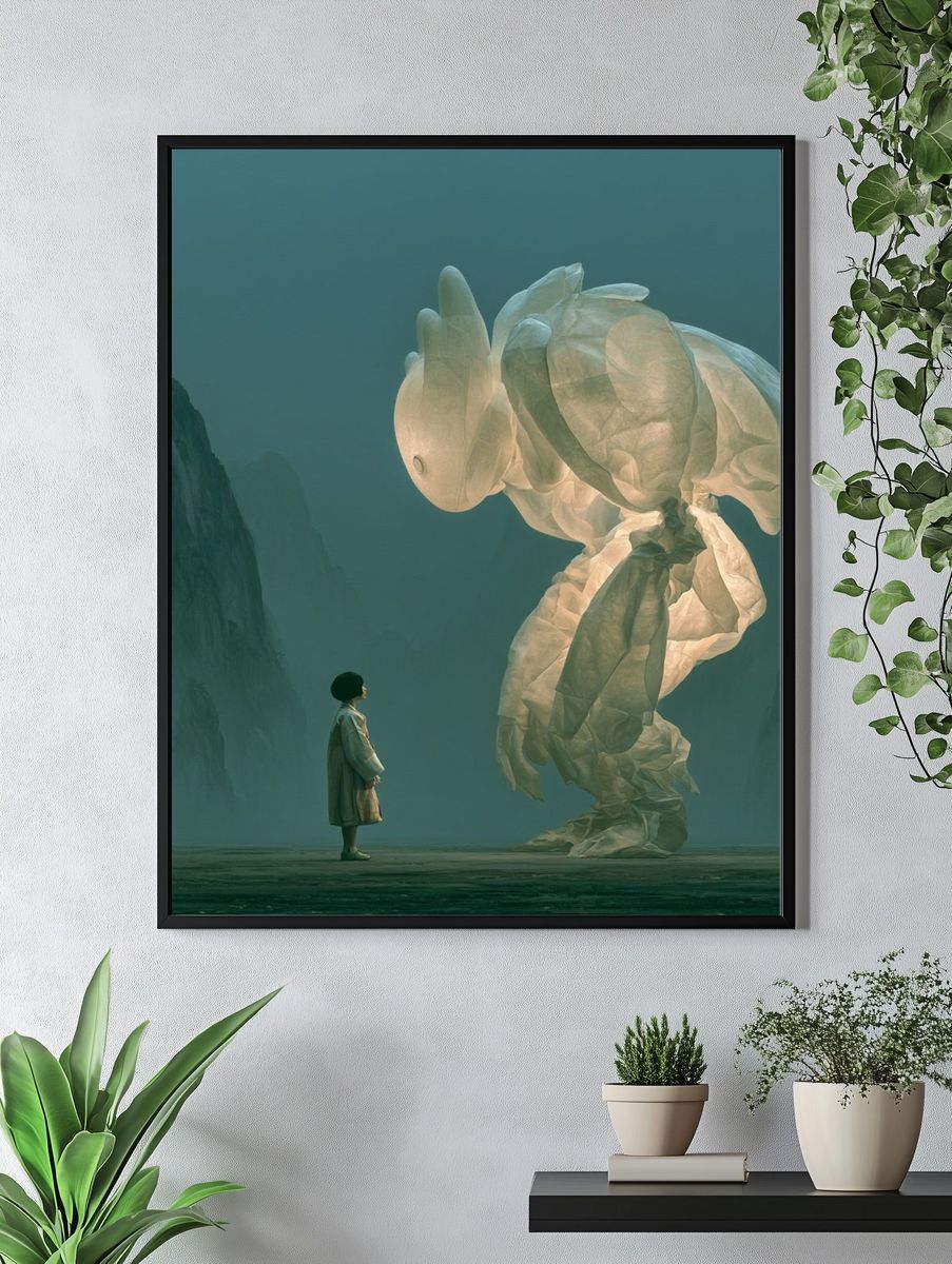 Dreamlike Giant Rabbit Surrealism Print. — room view 4