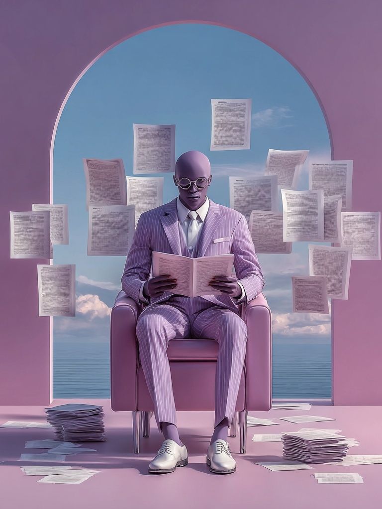 Lavender Reader Surrealism Poster. poster — fine-art art