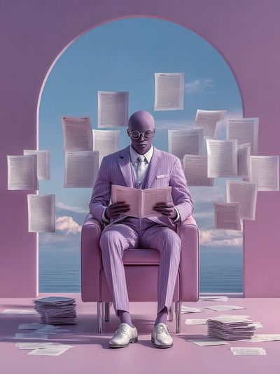 Lavender Reader Surrealism Poster. poster print
