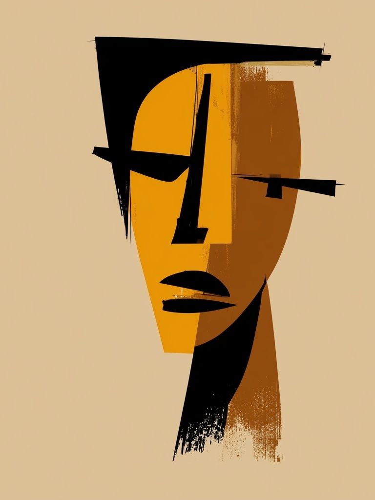 Abstract Face Minimalist Print. poster detail