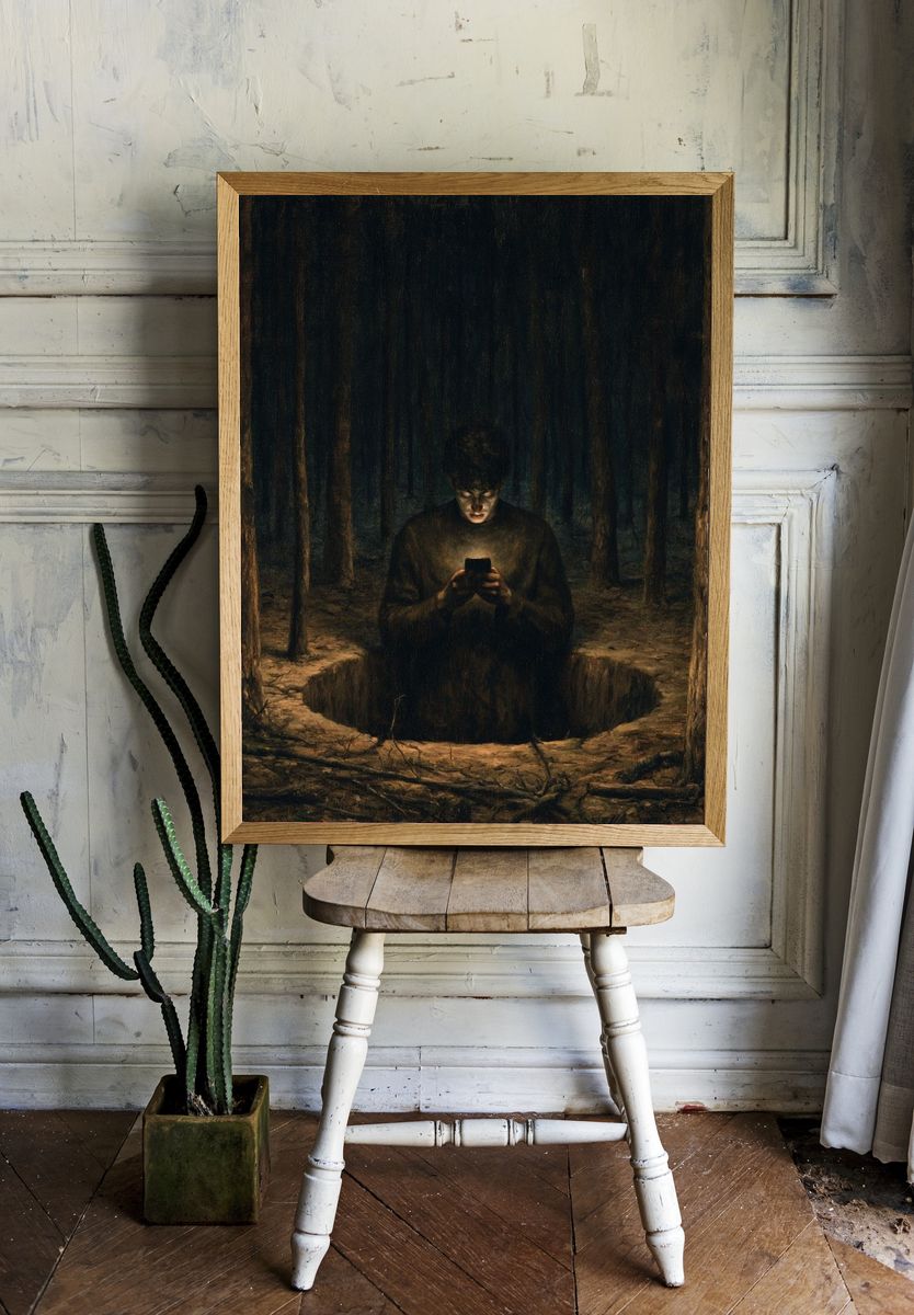 Forest Ritual — Surrealism Print. room preview