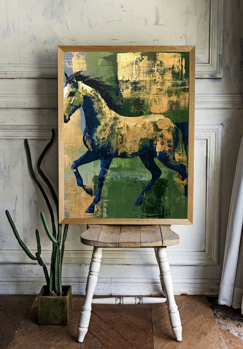 Galloping Horse Abstract Poster. — room view 1