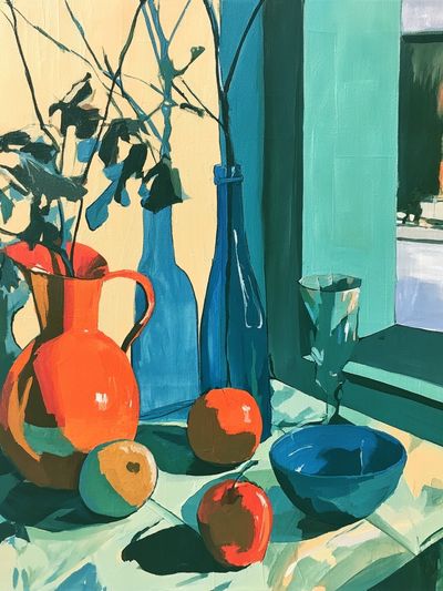 Sunlit Still Life — Contemporary Print. poster print