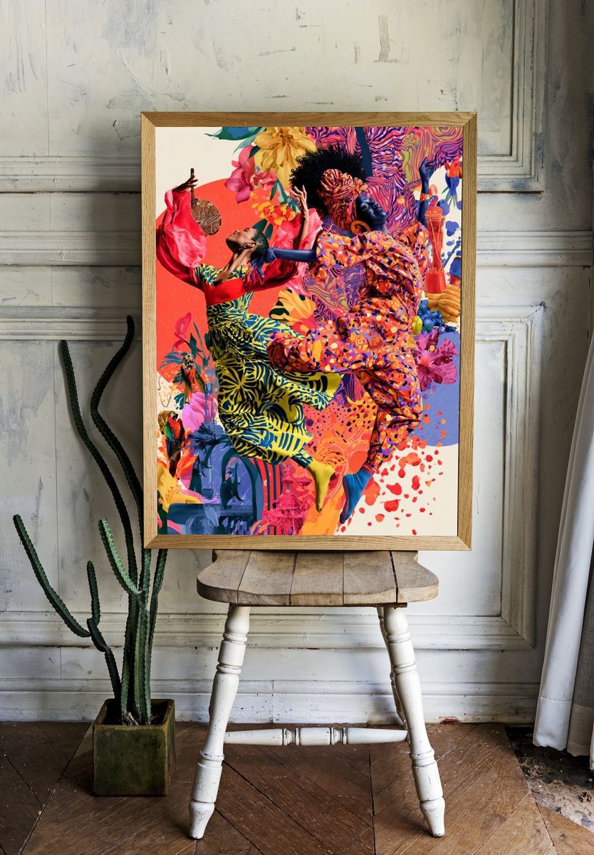 Afro Dancers Collage Poster. — room view 1