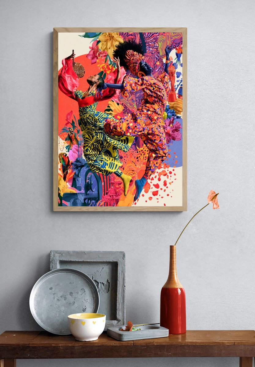 Afro Dancers Collage Poster. — room view 3