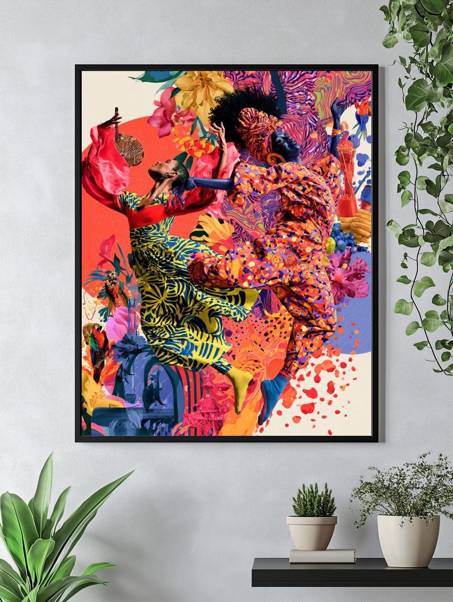 Afro Dancers Collage Poster. — room view 4