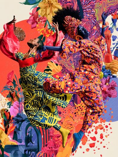 Afro Dancers Collage Poster. poster