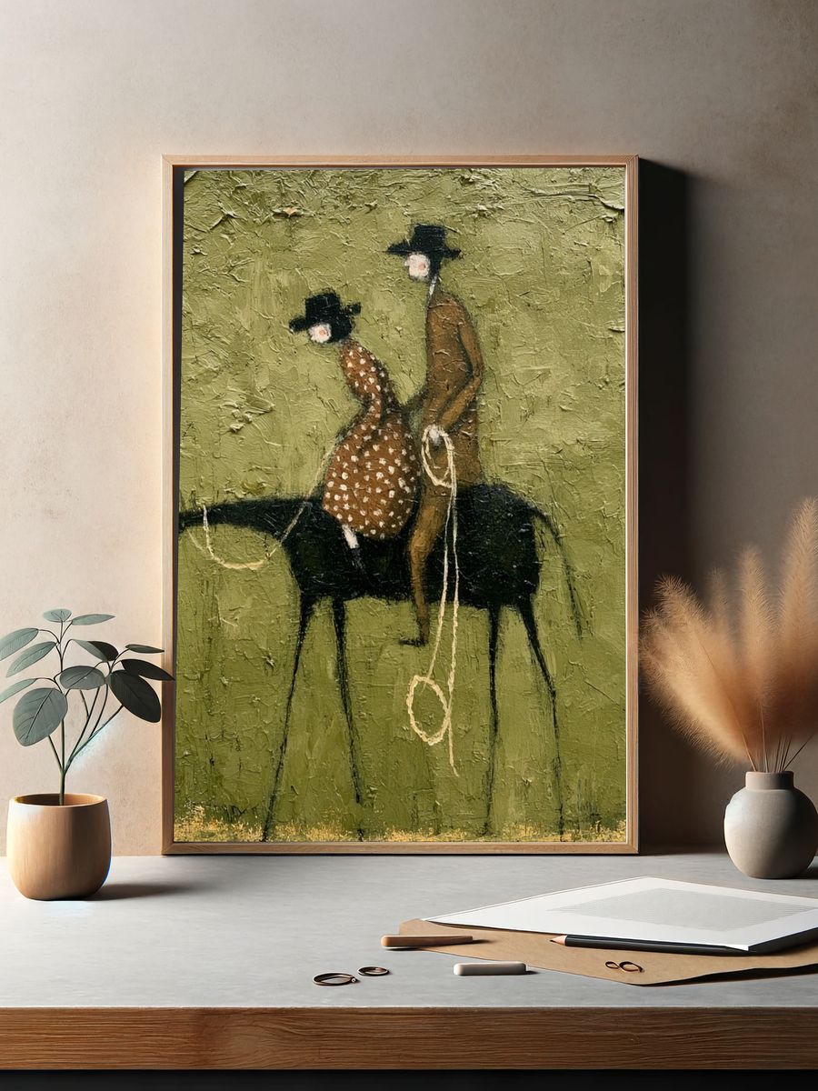 Cowboy Riders Contemporary Print. — room view 2