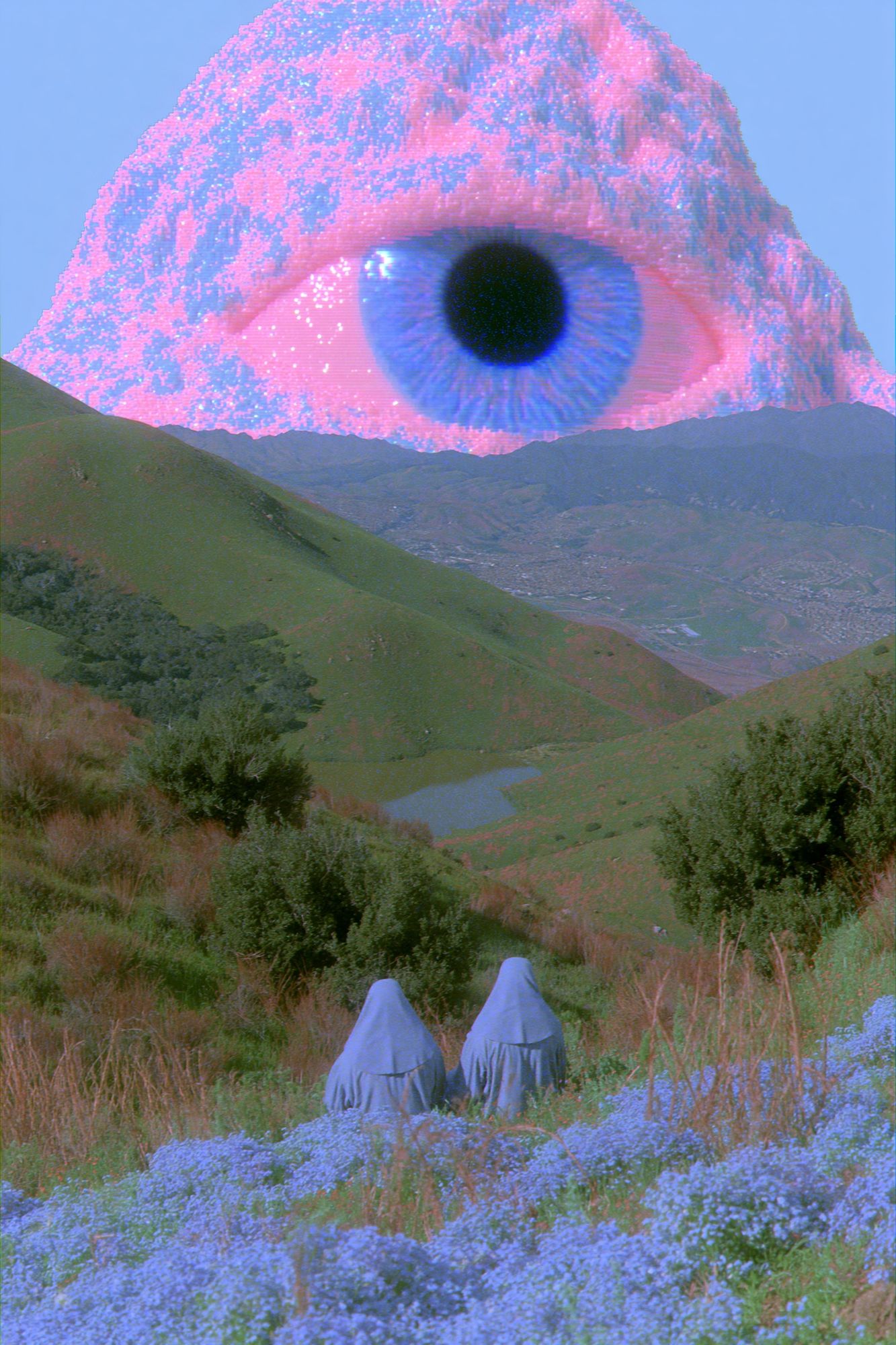 Surreal Eye Mountain Landscape Print. poster — fine-art art
