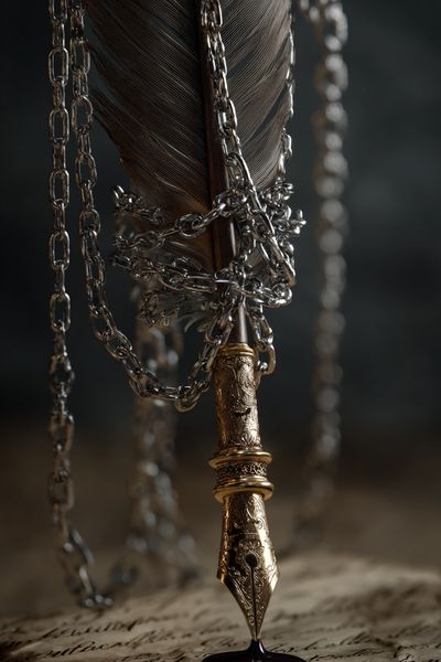 Quill and Chains Surrealism Print. poster print