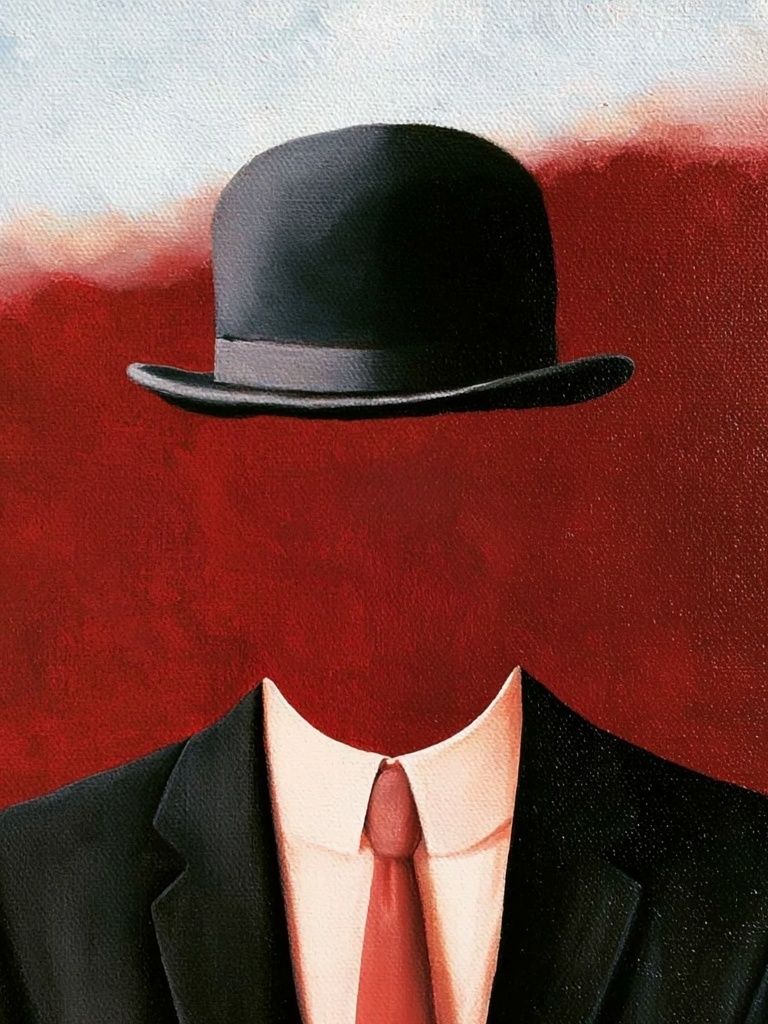 Headless Bowler Hat Surrealism Print. poster — fine-art art