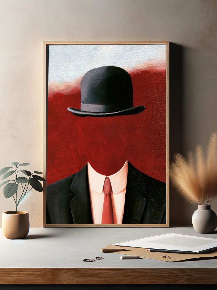 Headless Bowler Hat Surrealism Print. — room view 2