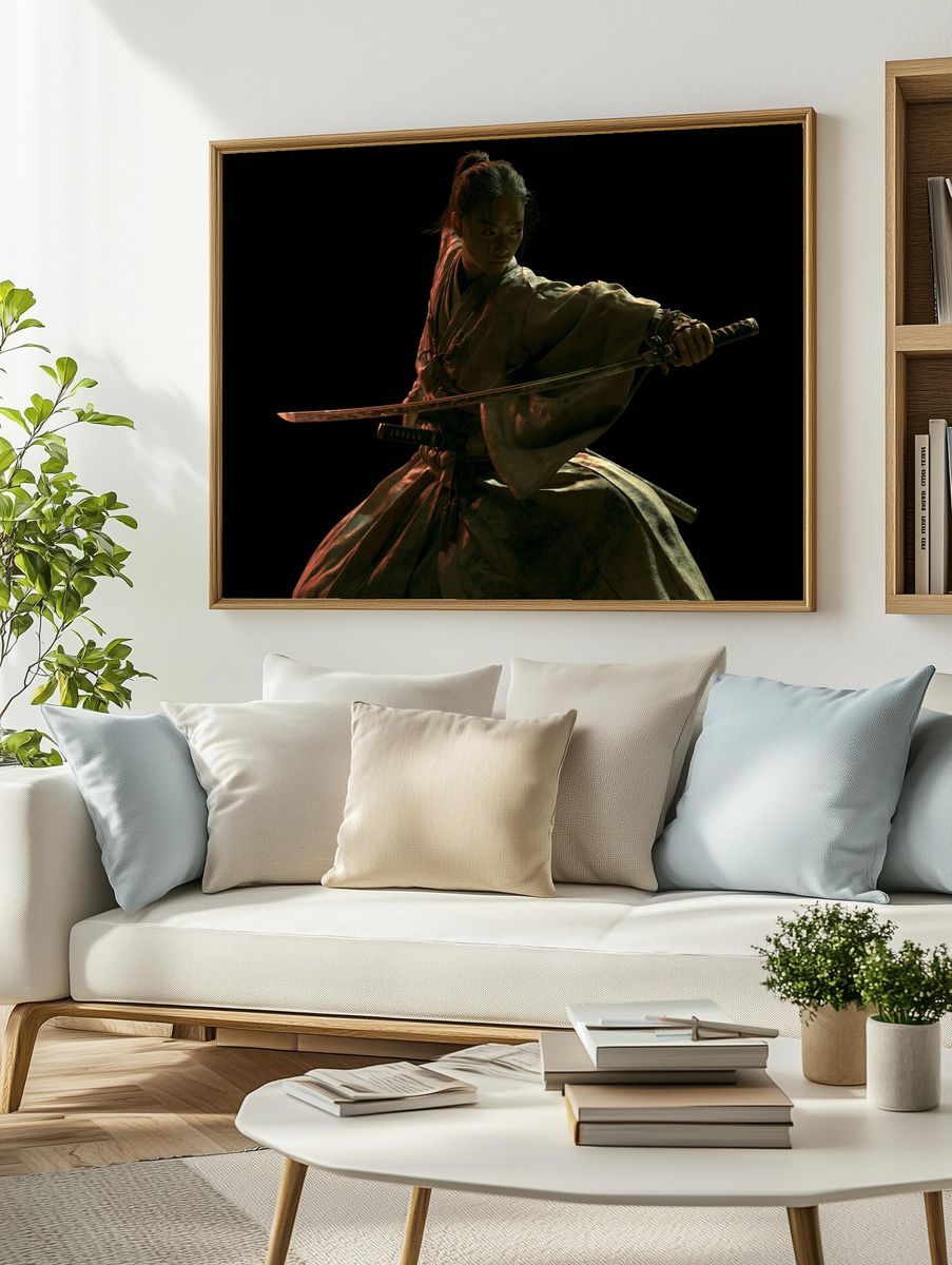 Samurai Warrior Portrait Print. — room view 2