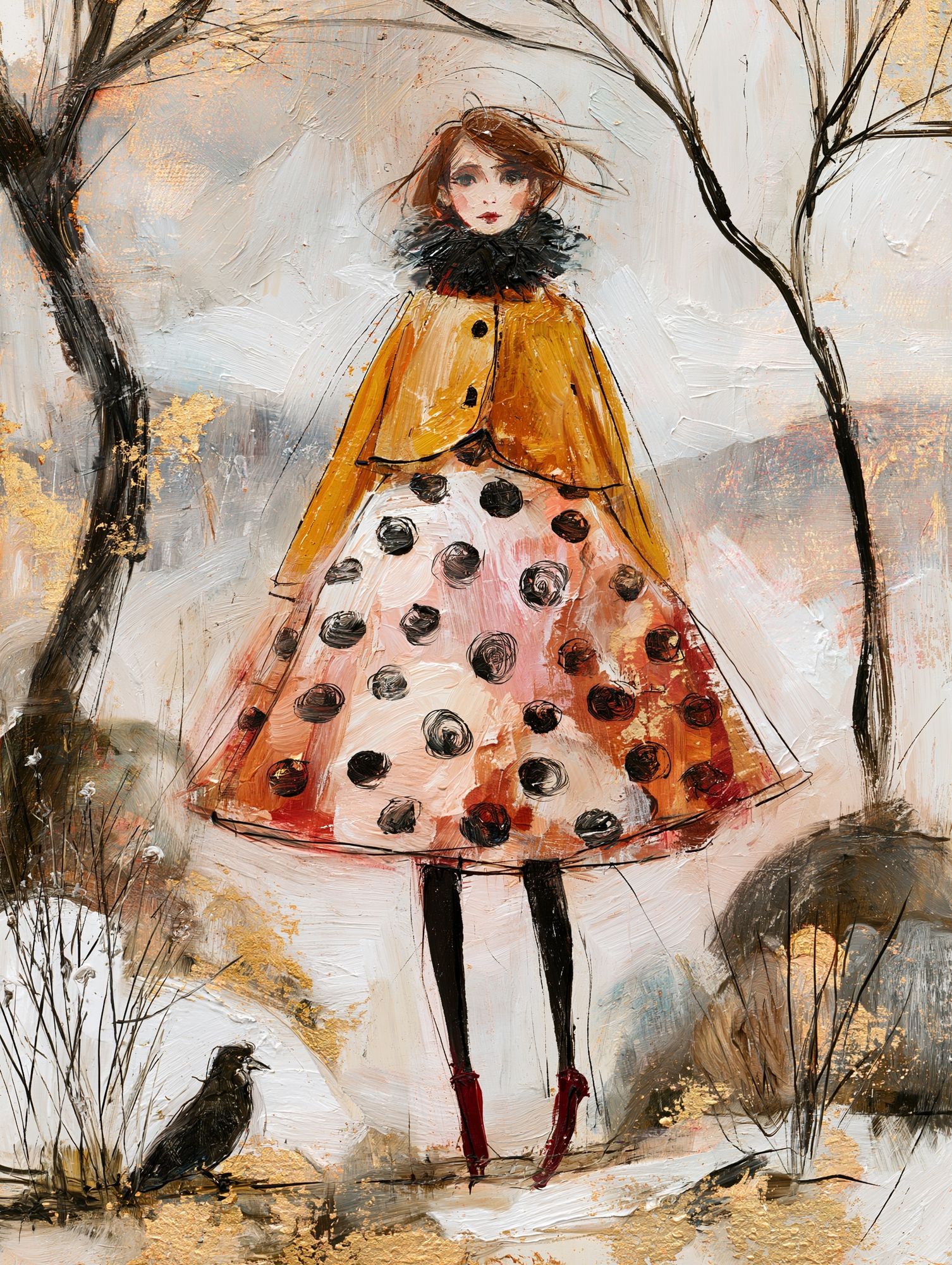 Girl in Autumn Forest Fine-Art Poster. poster — fine-art art