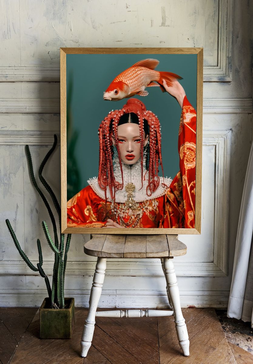 Octopus Portrait Fashion Poster. — room view 1