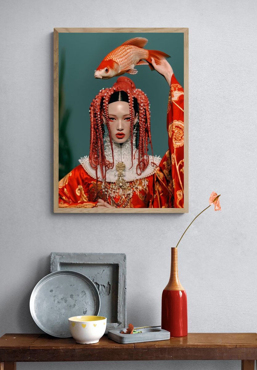 Octopus Portrait Fashion Poster. — room view 3