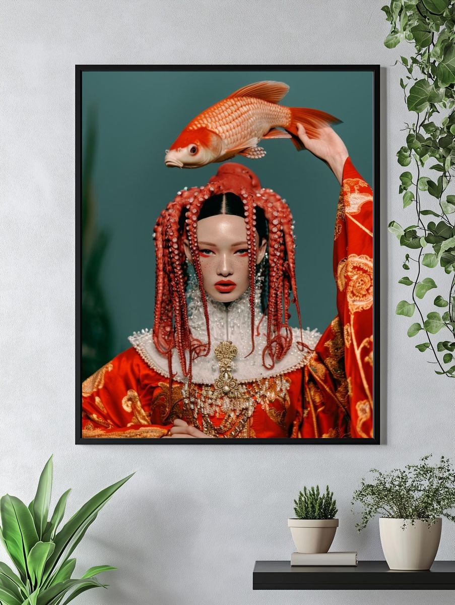 Octopus Portrait Fashion Poster. — room view 4