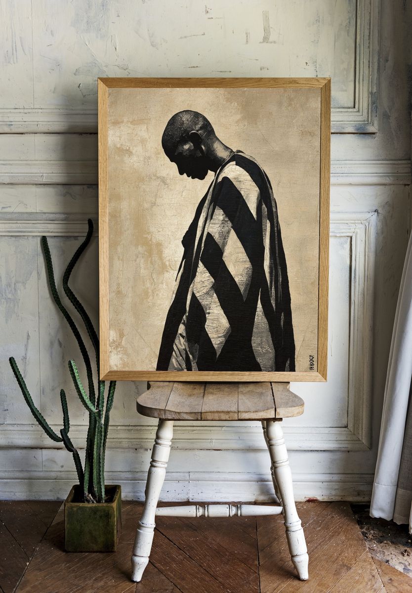 Abstract Figure Silhouette Print. — room view 1