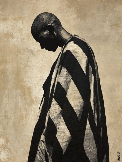 Abstract Figure Silhouette Print.