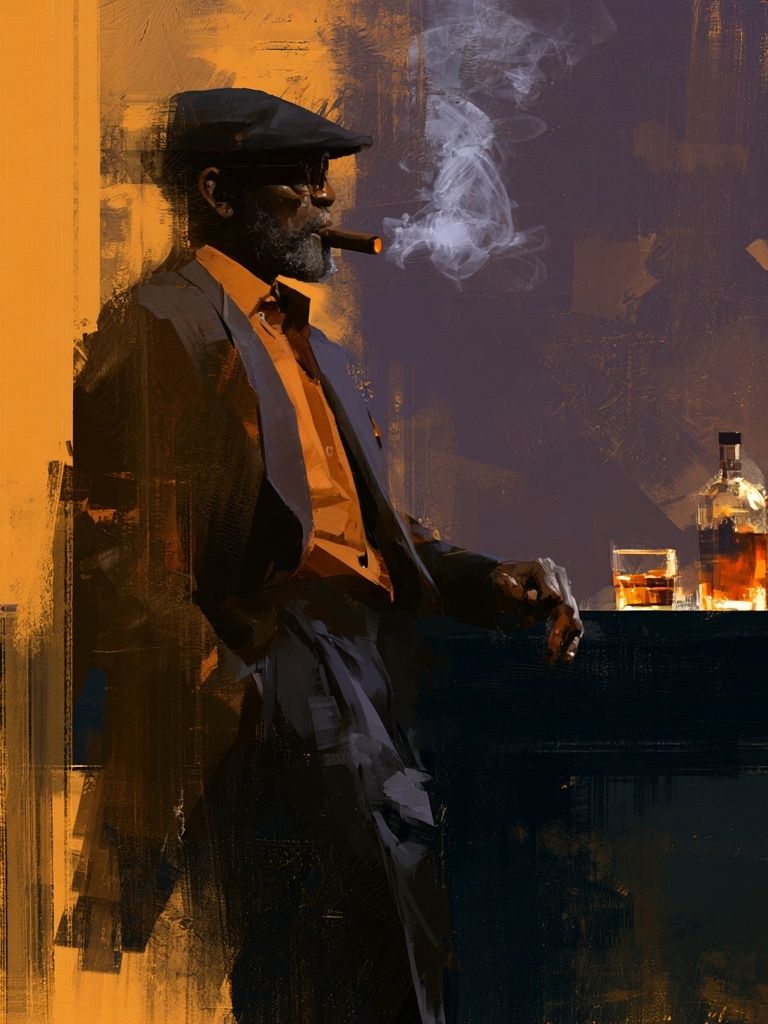 Cigar Lounge Portrait Print. poster detail