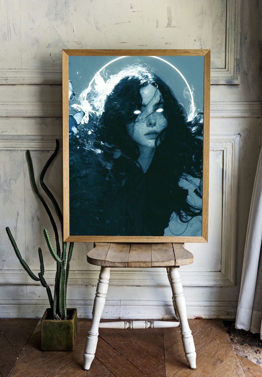 Butterfly Halo Portrait Print. room preview