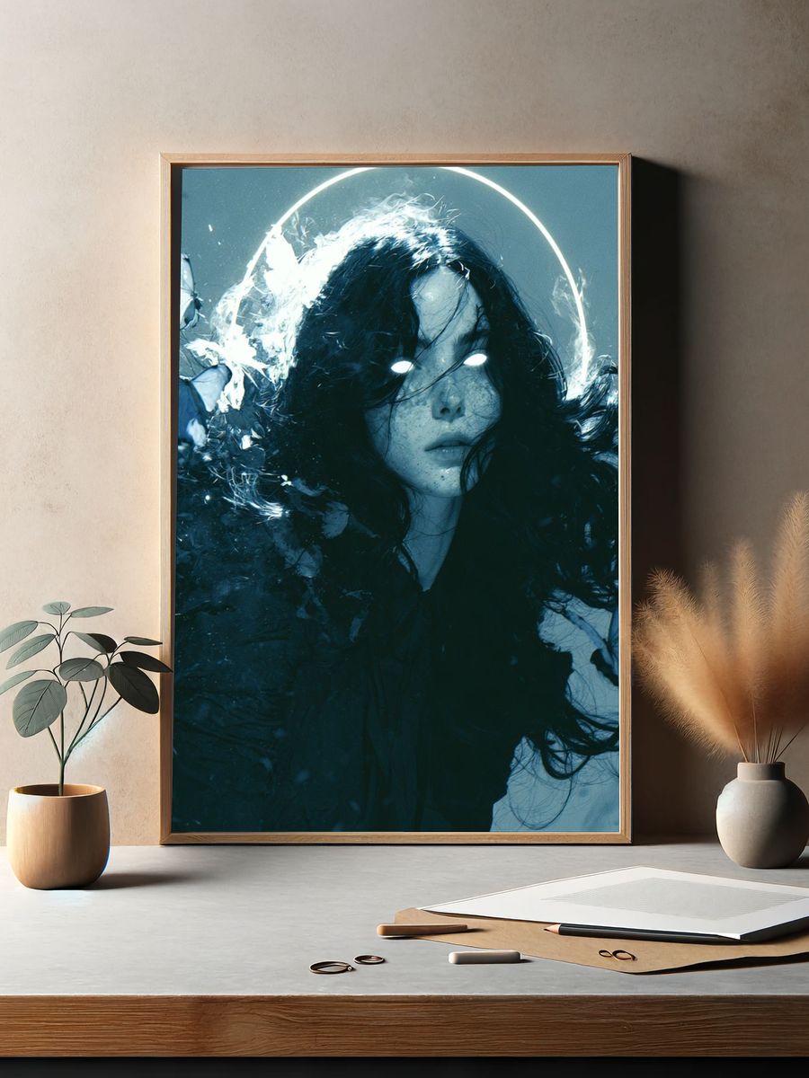 Butterfly Halo Portrait Print. — room view 2