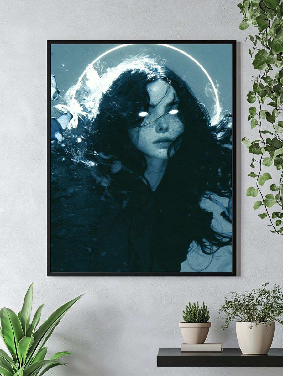 Butterfly Halo Portrait Print. — room view 4