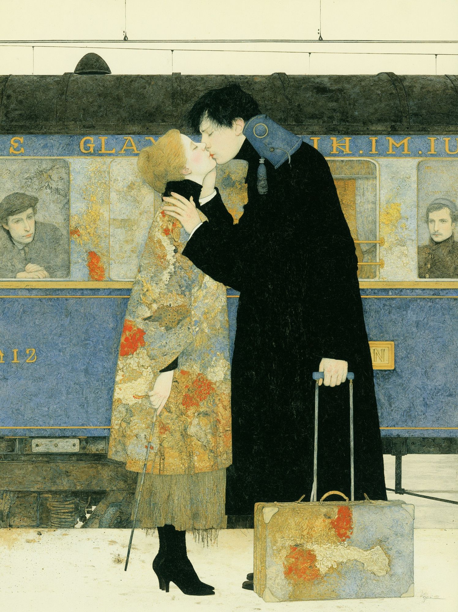 The Kiss at the Station Print. poster — fine-art art