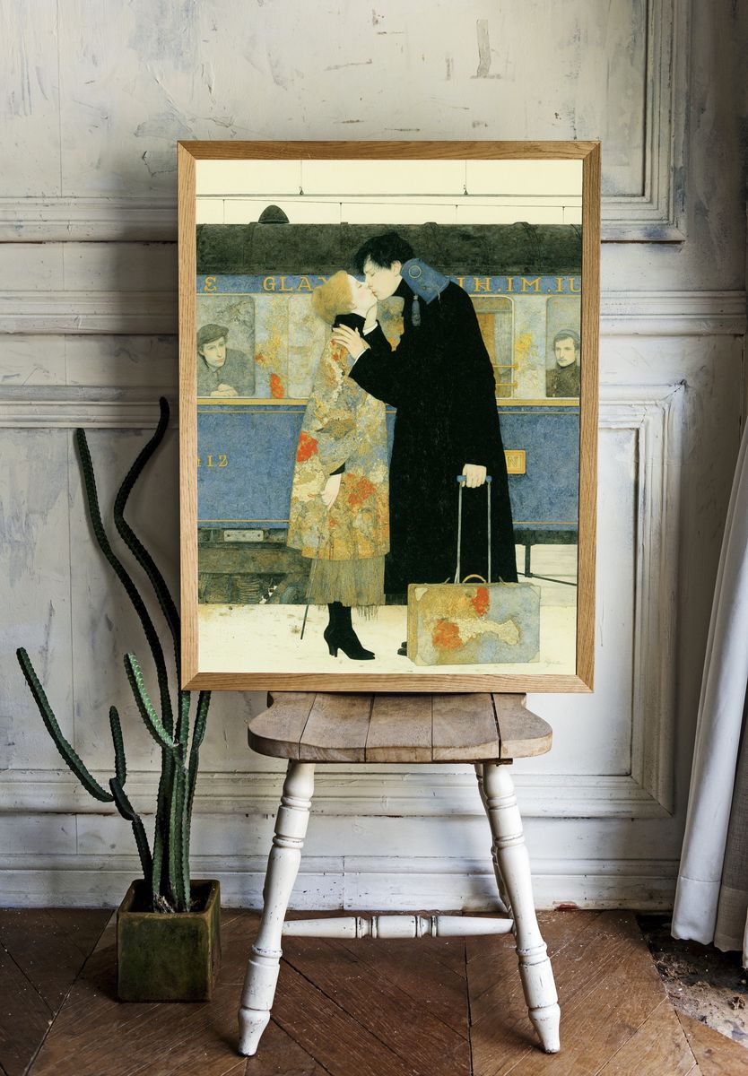 The Kiss at the Station Print. — room view 1
