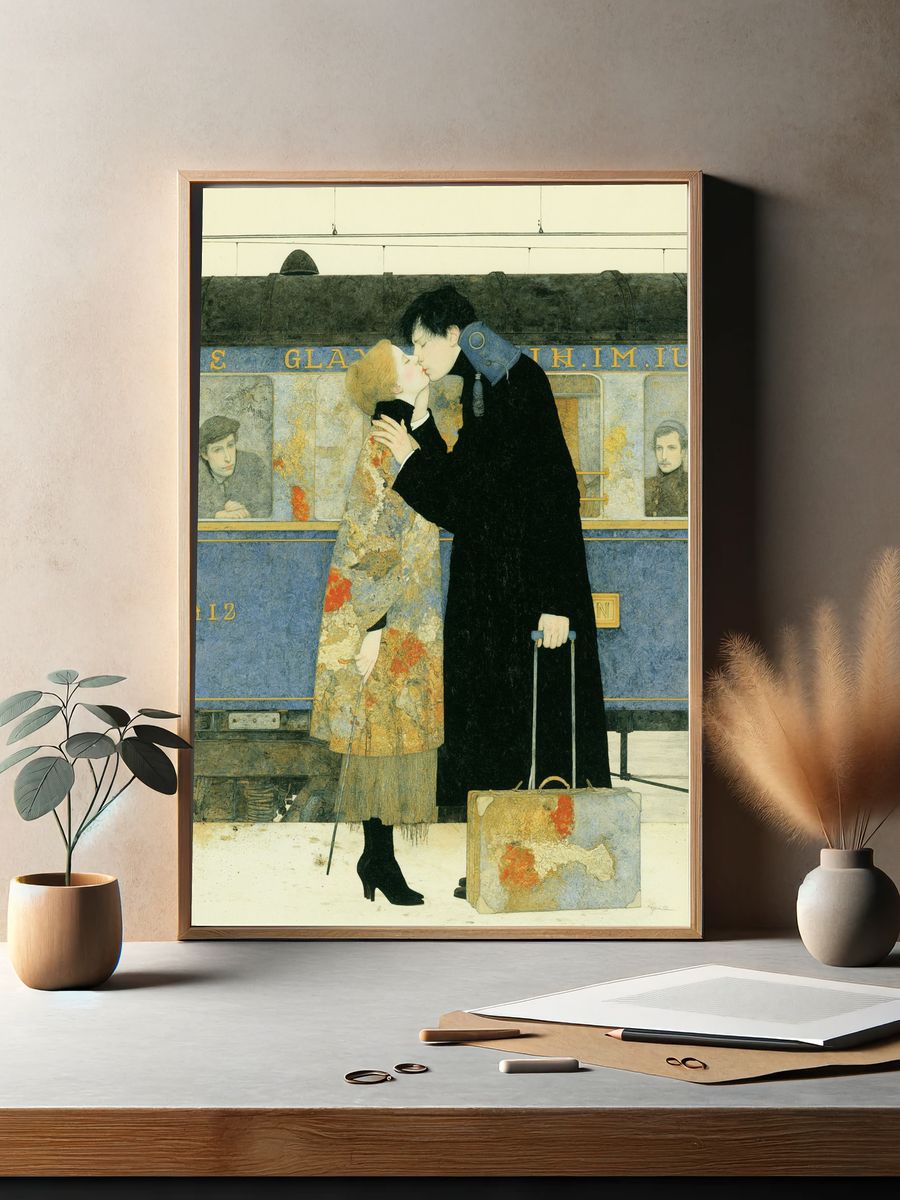 The Kiss at the Station Print. — room view 2